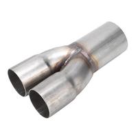 Stainless Steel Exhaust Pipe Collector 2in Double Inlet Single 2.5in Outlet šviesiai pilka spalva