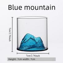 1pcs Transparent Japanese Style Glass Cup Mountain Pattern Tumbler Fashion Drinkware for Party and Daily Use 101-200ml