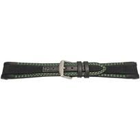 Bracelet montre - MY-MONTRE - pour Rolex GMT/Oyster - Cuir de veau et tissu - 20mm - Boucle acier inoxydable žalia