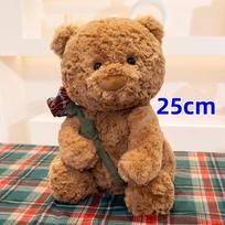New Kawaii Rose Bear Doll Plush Toy Hug Bear Doll Birthday Gift Pillow Checkered Hat Scarf Bear Home Living Room Bedroom