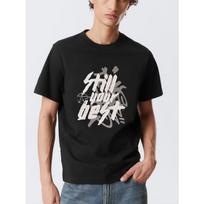 Men's Heat Transfer Print T-Shirt| Casual Versatile Short Sleeve, Comfortable Breathable Round Neck Tee S juoda