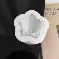 Elegant Flower Mirror For Magsafe Magnetic Phone Stand For iPhone 17 Foldable Phone Case Holder Ring Kickstand balta