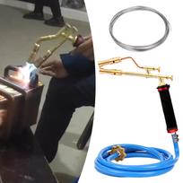 Propane Welding Torch Head Adjustable Flame, Hose, with Copper Aluminum Flux Cored Welding Wire, Anti Slip Handle 10m Welding Wire