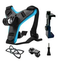BLALION Motorcycle Helmet Strap Mount Phone Stand Holder For GoPro Hero 12 11 Insta360 X4 Action Sports Camera Full Face Holder