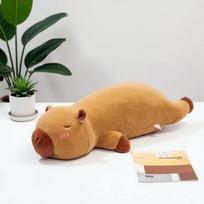 Fluffy Capybara Long Pillow Kawaii Capybara Mouse Plush Toy Soft Water Guinea Pig Animal Stuffed Doll Children's Birthday Gifts 55-60cm ruda