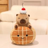 20cm Cartoon Cake Capybara Plush Doll Pillow Food Croissant Bread Waffles Cosplay Capybara Stuffed Toy Home Decor Gift For Xmas 20cm