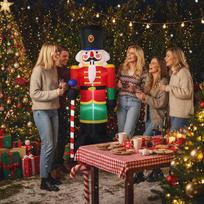 Inflatable Nutcracker LED Lights Display Blow Up Decor Christmas Outdoor Inflatables For Family Friends Indoor Party Holiday US