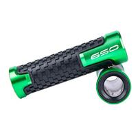 Motorcycle Handlebar Grips CNC aluminum Rubber Hand Thruster Grips For Kawasaki Z650 Z650RS Ninja650 Versys650 2017-2026 žalia