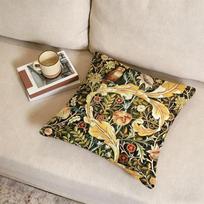 P-William Morris Patterns Cushion Cover Fabric Soft Furnishing,Pillowcase, Cushion Cover, Sofa Pillow, Home Decoration Peach skin 18*18(CM)-1Pcs