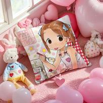 Kwaii Anime S-Strawberry Marshmallow Cushion Cover Pattern Printed Pillowcase For Living Room Sofa Cushion Cover & Bedroom Decor Peach skin 18*18(CM)-1Pcs