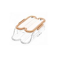 Transparent Automatic Rolling Egg Container Food Grade Refrigerator Egg Rack  for Kitchen Brown 1 Layer