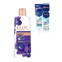 Crest 3D White Arctic Mint Toothpaste & Lux Enchanting Lotus Shower Gel Bundle