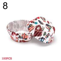 100PCS Bakeware DIY Baking Mold Grease-proof Party Supplies Cake Paper Cups Muffin Cup Animal Flower 8