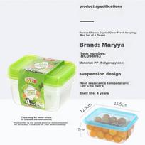 MARYYA Disposable Food Containers, Food-Grade, 750ml*4 Sets, Fresh-Keeping, Takeout, Picnic, Fruit Box with Lid, Microwave Safe