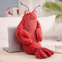 Mielos Šeldono krevetės pliušiniai žaislai Krispino krabas Lario krevetės lėlės minkšti žaislai kūdikiams vaikams gimtadienio dovanos 22cm red
