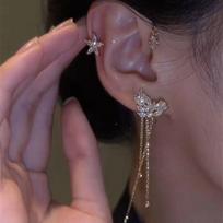 Jewelry Ear Cuff Zircon Fairy Korean Style Ear Clip Ear Bone Clip Butterfly Ear Hook Girls Earring right