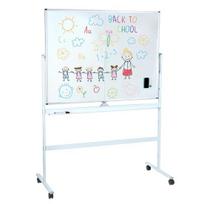 Standing White Board 90x120cm Mobile Whiteboard, Double Sided Rolling Folded Magnetic Board, Whiteboard Large Reversible Dry Erase Wall Planner 90x120cm balta