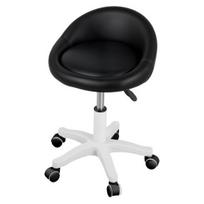 Pedikiūro kėdutė, riedanti kėdutė, 360 laipsnių besisukanti salono kėdė, ergonomiška pasukama sėdynė, reguliuojamas aukštis, makiažo, itin tylūs ratukai, paminkštinta dirbtinė juoda