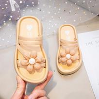 Girl Princess Style Summer Flip Flops With Waterproof And Non Slip Features 26-27 chaki