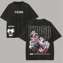 Choso T Shirt Jujutsu Kaisen Men Acid Wash Blood Manipulation Anime Streetwear Kamo Clan Vintage Bootleg Tee M