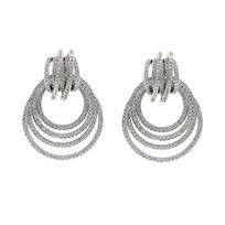 Promotion Multiple Circle Hoop Drop Silver Gold Metal Hoop Fashion Women Lady European Classic Hoop Cz Earring