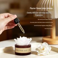 Twisted Lily Aroma Diffuser: Wooden Ornament with Essential Oil for Home, Bedroom, or Car - Long-lasting Scent and Gift Box Included. Lavender [Rose Flower Plaster]