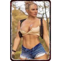 Vintage Metal Tin Sign Sexy Pin Up Girl Wall Art Retro Man Cave Home Decor x Inch 20x30cm（7.8x11.8inch）