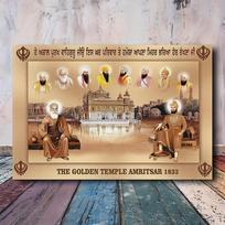 Guru Nanak Devji D Tin Art Amritsar Golden Temple Canvas Printing Family Temple Office Decoration Spirit Gif 20x30cm（7.8x11.8inch）