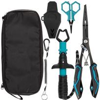 Multi-Function Fishing Tool Set: Pliers, Gripper, Line Cutter, Scissors with Storage Bag & Lanyard for Saltwater and Freshwater. Set