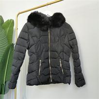 Rudens žiemos storas moteriškas šiltas parkas Moteriškas vienspalvis laisvas pūstas didelis kišeninis kailinis paltas striukės su gobtuvu XL juoda