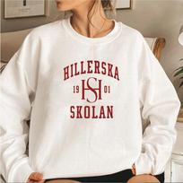 Jaunųjų karališkųjų Hillerska mokyklos megztiniai su logotipu Simon ir Wilhelm Pullover TV šou Jaunieji karališkieji megztiniai su kietu kaklu, gerbėjų atributika S balta