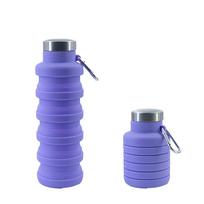 Platininis silikoninis sportinis butelis Didelės talpos Lauko Nešiojamas Ištraukiamas Vandens Butelis Silikoniniai Sulankstomi Puodeliai 500ml1PCS