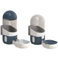 Cat Water Dispenser Cat Automatic Feeder And Water Cat Feeding Watering Cage Mount Cat Feeder Cat Water Feeder tamsiai pilka spalva