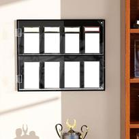 Acrylic Display Cabinet for Sports Cards, Black Frame Basketball and Hockey Two Layer
