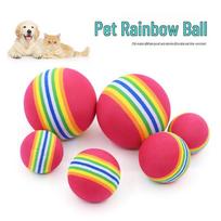 Rainbow EVA Foaming Pet Toy Ball - Colorful Play Ball for Cats and Small Dogs 3.5cm Diameter