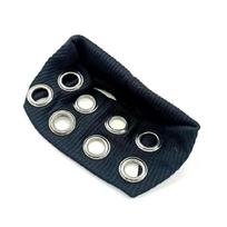 Wide Stretchy Headbands With Hollowed Out Eyelets Steampunk Hair Accessories For Metal Rock And Punk Enthusiasts juoda