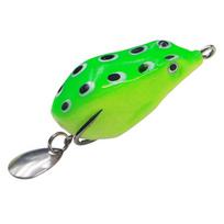 4cm 6g mini varlė netikras masalas, nešiojamas spalvingas lauko dvigubas kabliukas, silikoninis masalas. green-yellow spots