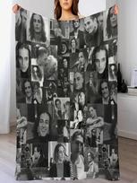Damiano David Collage Photos Bw Throw Blanket Weighted Furrys Winter Beds Warm Winter Blankets 75X95CM pilka spalva