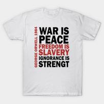 Men Black Print T-shirt Ingsoc - George Orwell No-Cut Transfer Paper Print Cotton Tshirt M balta