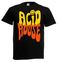 Adults Acid House Rave Dance Music Festival 80's 90's Unisex Black 100% Cotton T-shirt Mens Tees Top M