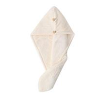 Dry Hair Cap High-Density Microfiber Fast Absorbing Soft Hair Towel Wrap Spiral Twist Non-Slip Design Reduces Frizz Static Hair Drying Hat 1pc smėlis