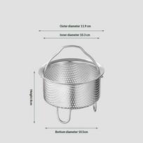 Universalus nerūdijančio plieno garų krepšelis 304 maistinis įdėklas ryžių viryklei/Instant Pot indaplovėje plaunamas daugiafunkcis S