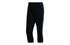Adidas Knitted Sweatpants Men's Black Moderate Straight Fit Pants FT2840 XS