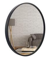 Apvalus veidrodis 80 cm MDF rėmas juodas