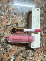 Rare Beauty Selena Glossy Lipstick & Liquid Blush Set:  Hope  Lip Gloss and  Happy/Joy  Blush.