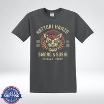 Hattori Hanzo Kardas Ir Suši Okinawa Japonija Vintažiniai Marškinėliai XL