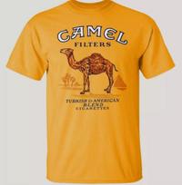 Camel  Cigarettes  Short  Sleeve  Gold Unisex T-Shirt XL