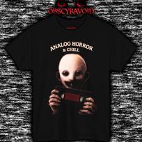 Analog Horror & Chill T-Shirt Creepy VHS Graphic Tee, Weirdcore Shirt 3XL