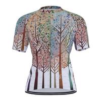 Stained Forest Cycling Jersey – Men's Fitted Mosaic Tree Bike Shirt – Artistic MTB & Road Gear L
