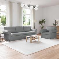 Sofa Set 2 pcs Light Grey 245 x 82 x 80 cm Fabric
